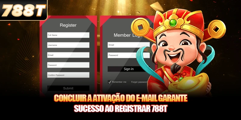 Concluir a ativação do e-mail garante sucesso ao Registrar 788T