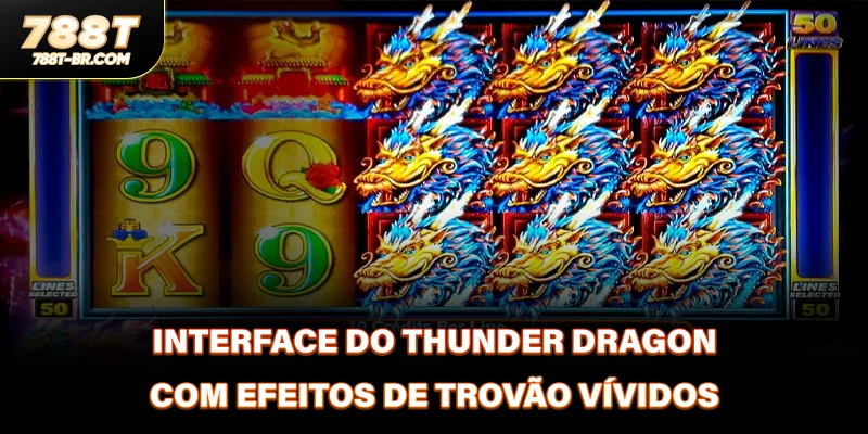 Interface do Thunder Dragon com efeitos de trovão vívidos