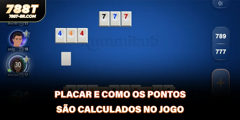 Placar e como os pontos são calculados no jogo.